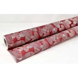 Bobina carta politenata rossa con cuori cm75 x 25mt