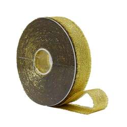 Nastro sfrangiato laminato mm 40x 15mt oro