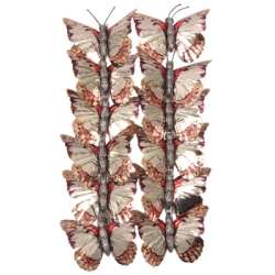 Cf 12 pz farfalle in metallo red gold