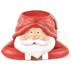Coprivaso babbo natale h 10 in poly rosso