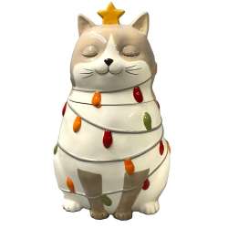 Biscottiera gatto in ceramica d17 h29 cream