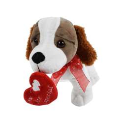Cagnolino peluche con cuore cm 31x16 h22