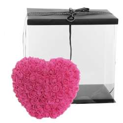 Cuore di rose foam cm 22 h 19 dark pink