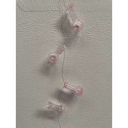 Filo con ampolline di vetro rosa traparente h 6  x 1 mt