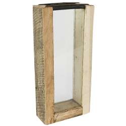 Showcase cm16x7 h36 legno naturale e vetro trasparente