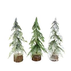 Cf 3 alberi su tronchetto di legno h30 cm ass 3modelli