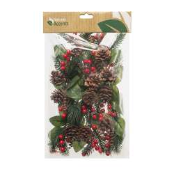 Cf 12 pz pick pigne bacche cm 18 green red