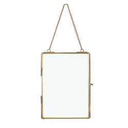 Cornice apribile con vetro trasparente cm 13 h 18 gold