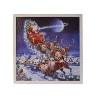 Quadro fibra ottica babbo natale 48x48