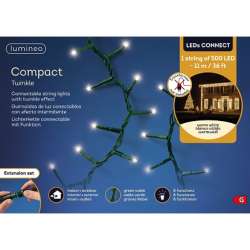Estensione cluster filo verde 500 led  x 11mt luce calda est