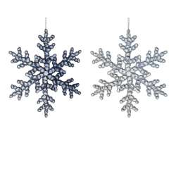 Set 2pz fiocco di neve cm 15 in plastic trasparente