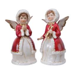Campanello angelo in ceramica cm 7 h13  red 2 ass