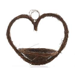 Nido da appendere cuore  cm 43x45 naturale