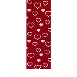 Nastro velluto rosso cuori  bianchii mm 40 x15 mt