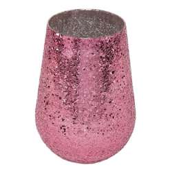 Vaso di vetro rosa dm 20 h28