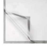 Cf 12 pz fogli fondo bianco bordo silver cm 58x58 50my