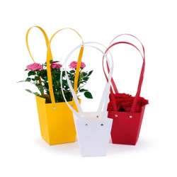 Cf 12pz borse carta trapezio cm12x12 bianche