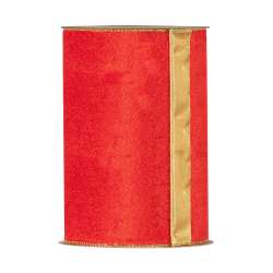 Nastro velvet xmas cm 14 x10 mt rosso oro