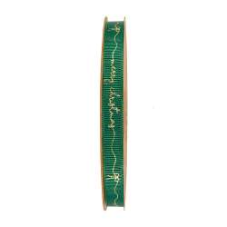 Nastro con scritta merry christmas oro mm 10 x 20mt verde