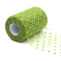 Tulle pois 12.5x25 mt verde erba