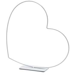 Cuore in metallo bianco cm 58 su base in metallo