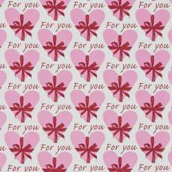 Bobina con cuori rosa for you h 100 x 25 mt white kraft 60 s