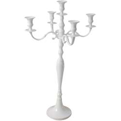 Candelabro alluminio 5 fiamme h60 bianco