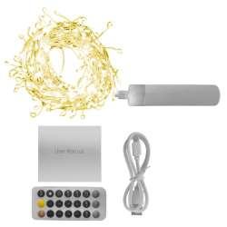 Powerbank cluster filo da 5 mt  200 led con ricarica usb calda