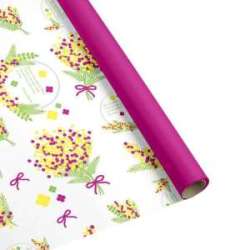 Bobina mimosa cm 100x25 mt fucsia-giallo