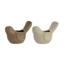 Set 2 portavasi uccellini in ceramica cm 19x9 h11 mix color