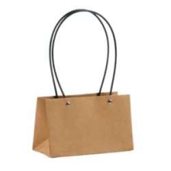 Cf 10 borse carta rettangolari cm 22x11 h13 avana