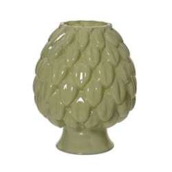 Vaso pigna in vetro dm 22 h 26 verde salvia