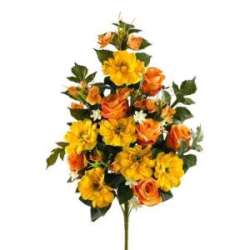 Frontale zinnie e rose h 53 arancio giallo