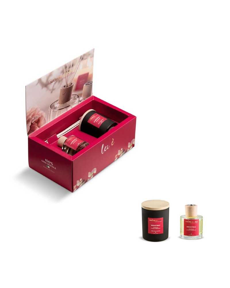 Profumatori | SCRIGNO PICCOLO LINEA LEIE' - irresistibile BOX: 1 CANDELA 200 GR. + 1 PROFUMATORE 100 ML | 8057714574190
