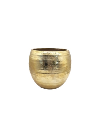 Pandecor Vaso caspò bombato in Ceramica Oro 25 x h. 23 cm
