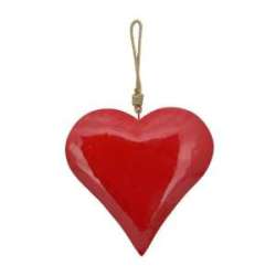 Cuore in metallo laccato rosso cm 20 h 3