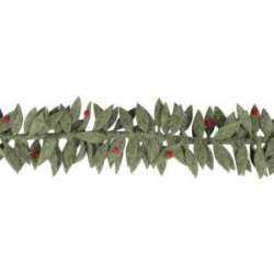 Cf 2 festoni di foglie e bacche cm 9.5 x 109 cm verde