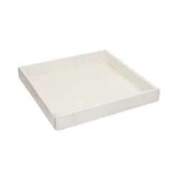 Vassoio quadro di legno 30x30 h 4 bianco