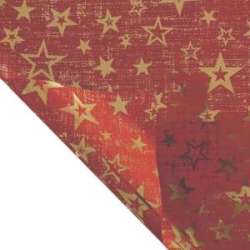 Bobina fabric star cm100x25 mt 40 my rossa stelle oro