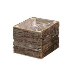 Vaso quadro cm 20 h18 con corteccia naturale