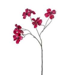 Ramo fiori corniolo x 3  h 70 wine red