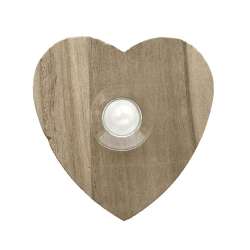 Tavolino cm 12 h11 cuore di legno cprovetta trasparente