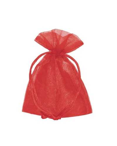 sacchetto organza rosso 9x19 cm per bomboniere