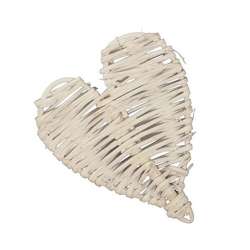 Cf 10pz cuore vimini cm 10 white