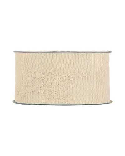 Nastri in Tessuto | NASTRO ALBERTINE IN PIZZO - H.4 CM X 15 MT - CREMA | 8057502372007