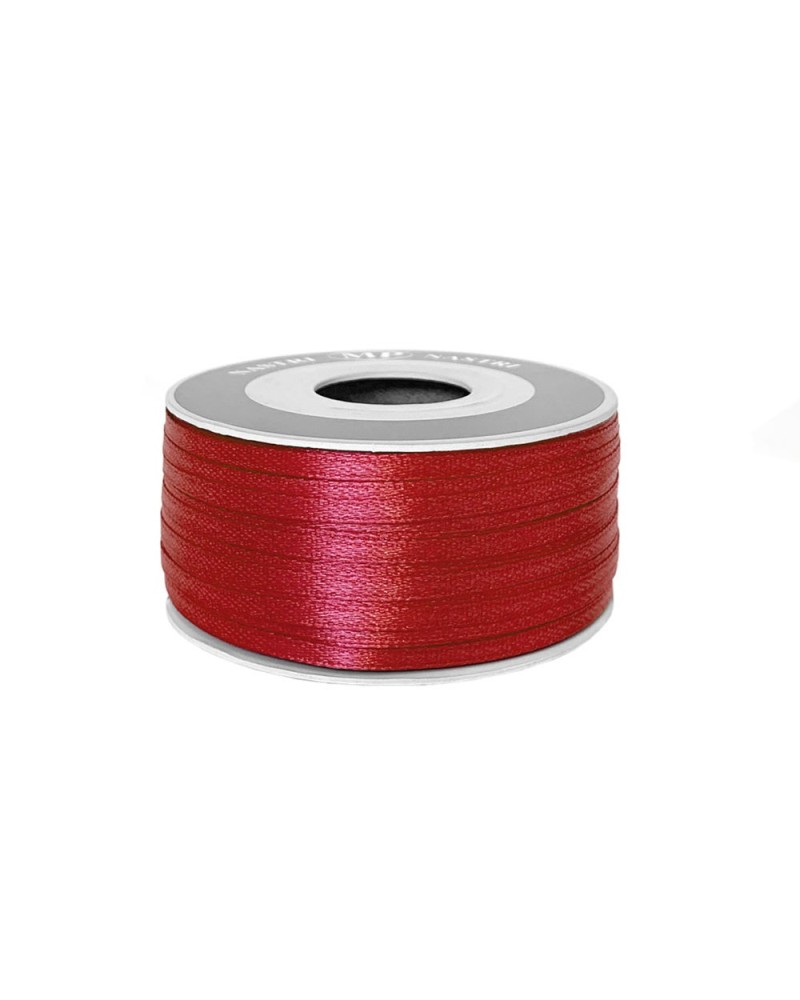 Nastro Di Raso, L: 3 mm, Rosso, 100 M, 1 Rot.