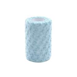 Tulle pois 12.5 x 25mt azzurro