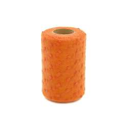 Tulle pois 12.5x25 mt arancio