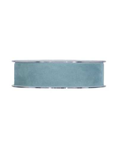 Nastro double velvet celeste arrotolato