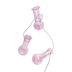 Filo con ampolline di vetro rosa traparente h 6  x 1 mt